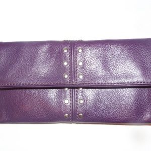 NWT Michael Kors 100% leather purple studded walle